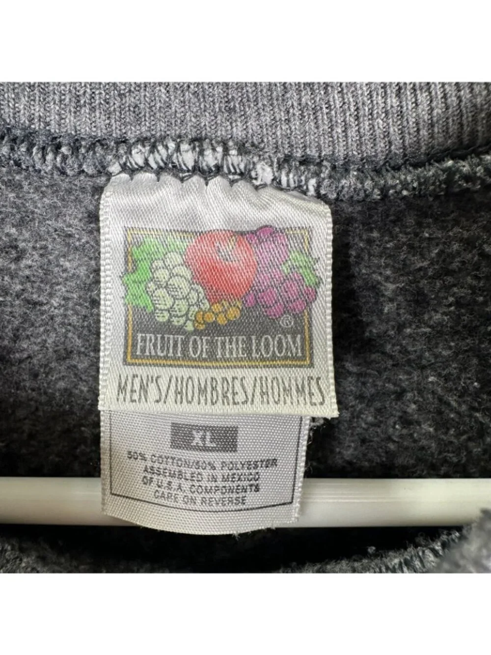 Vintage Fruit of the Loom XL Sweatshirt Gray Blank Cotton‎ Blend Pullover Crew